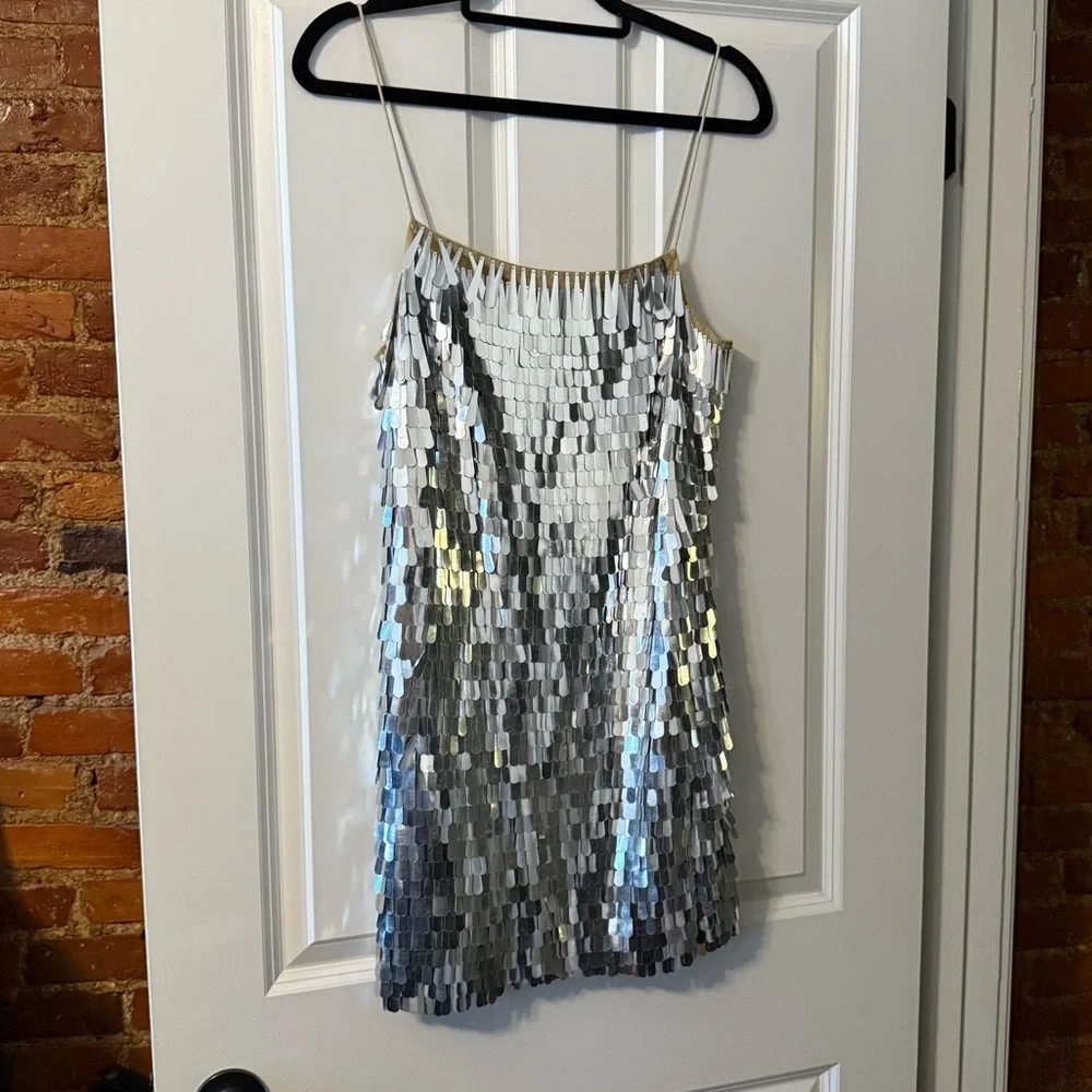 Silver Sequin Mini Dress - Picture 2 of 5